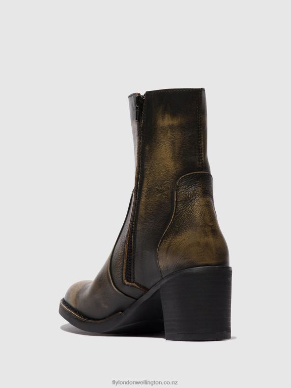 Women Fly London OLIVE Zip Up Ankle Boots BECY097 0B6X467