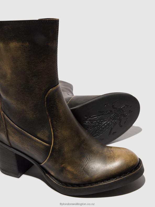 Women Fly London OLIVE Zip Up Ankle Boots BECY097 0B6X467