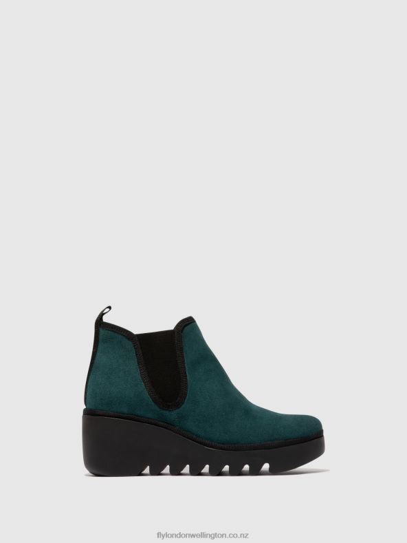 Women Fly London PETROL Chelsea Ankle Boots BYNE349 0B6X4143
