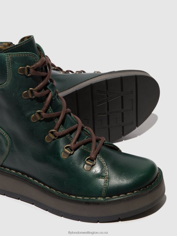 Women Fly London PETROL Lace-up Ankle Boots ROXY094 0B6X489