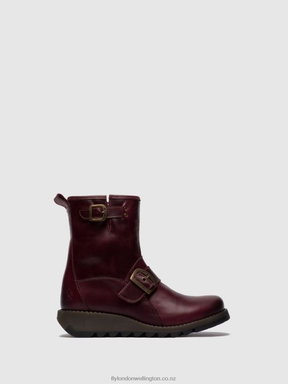 Women Fly London PURPLE Buckle Ankle Boots SINO525 0B6X4262