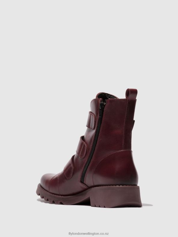 Women Fly London PURPLE (PURPLE SOLE) Velcro Ankle Boots RACH790 0B6X477