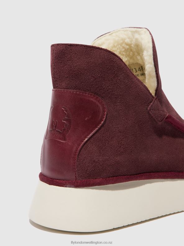 Women Fly London PURPLE Round Toe Ankle Boots COZE348 0B6X483