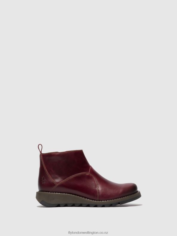 Women Fly London PURPLE Zip Up Ankle Boots SELY918 0B6X446
