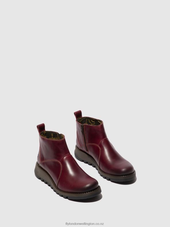 Women Fly London PURPLE Zip Up Ankle Boots SELY918 0B6X446