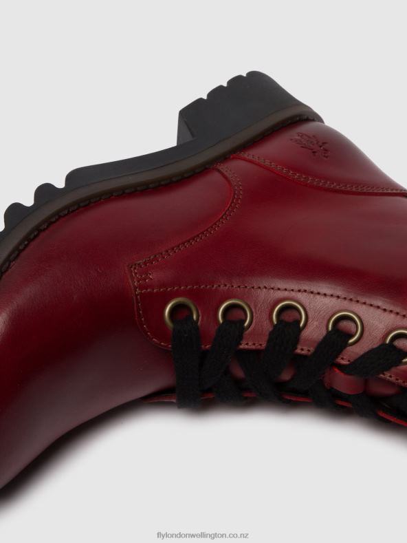 Women Fly London RED Lace-up Ankle Boots RAGI539 0B6X4284