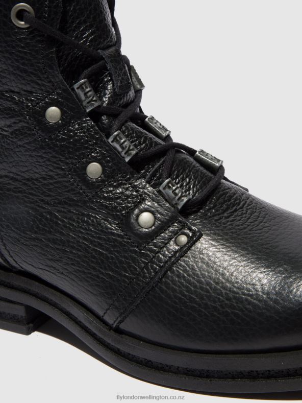 Women Fly London RIO BLACK Lace-up Ankle Boots KNOT792 0B6X4198