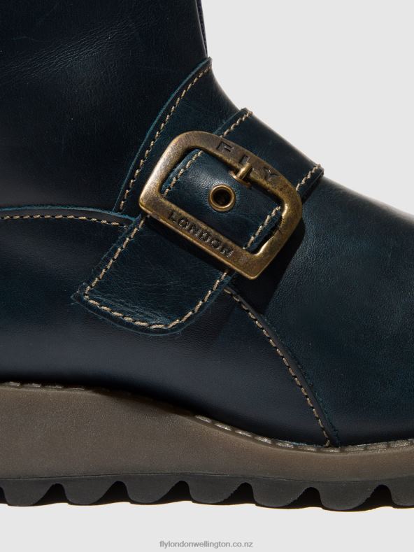 Women Fly London ROYAL BLUE Buckle Ankle Boots SINO525 0B6X4137