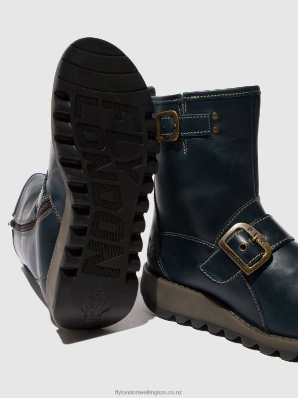Women Fly London ROYAL BLUE Buckle Ankle Boots SINO525 0B6X4137