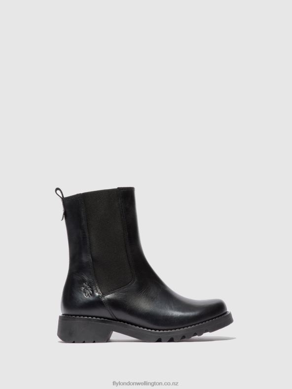 Women Fly London RUG BLACK(ALL BLACK) Chelsea Ankle Boots REIN795 0B6X4220