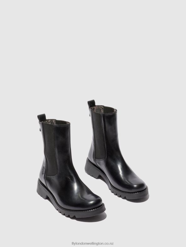 Women Fly London RUG BLACK(ALL BLACK) Chelsea Ankle Boots REIN795 0B6X4220