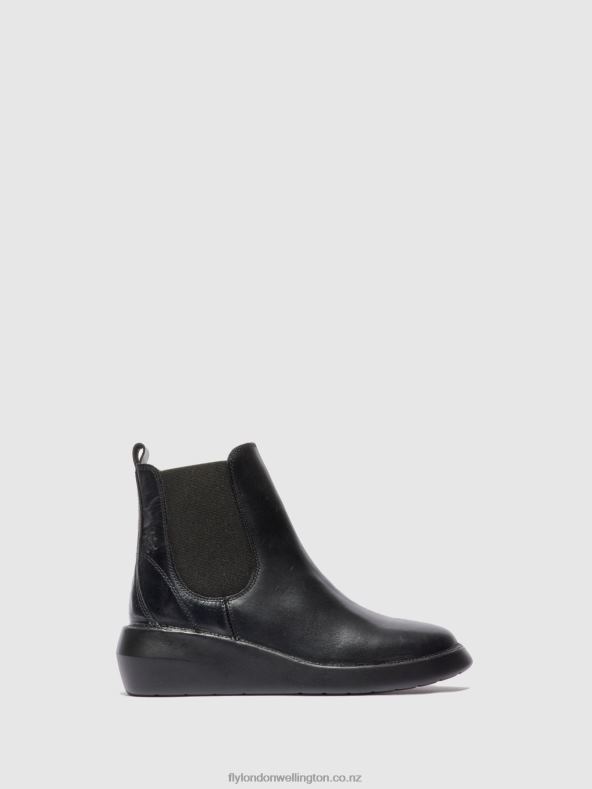 Women Fly London RUG BLACK Chelsea Ankle Boots BETY502 0B6X4232