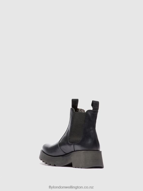 Women Fly London RUG BLACK Chelsea Ankle Boots MEDI789 0B6X4221