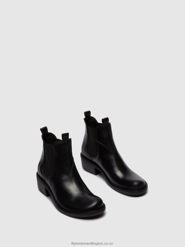Women Fly London RUG BLACK Chelsea Ankle Boots MEME030 0B6X4255