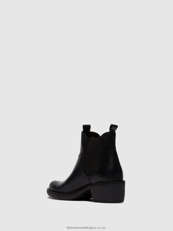 Women Fly London RUG BLACK Chelsea Ankle Boots MEME030 0B6X4255