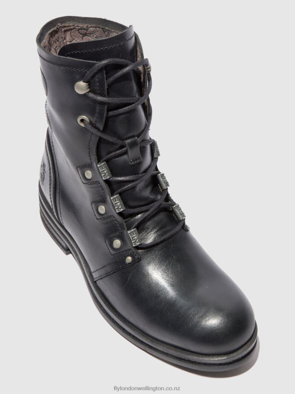 Women Fly London RUG BLACK Lace-up Ankle Boots KNOT792 0B6X4197