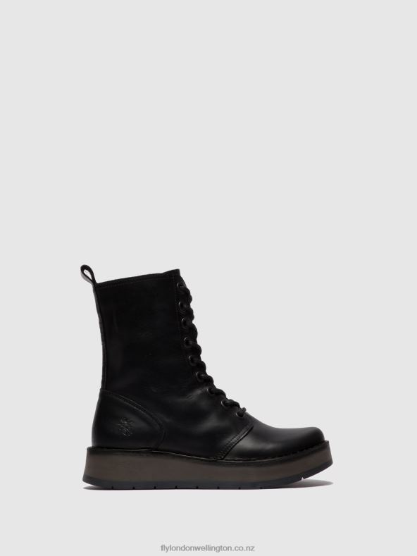 Women Fly London RUG BLACK Lace-up Ankle Boots RAMI043 0B6X4250