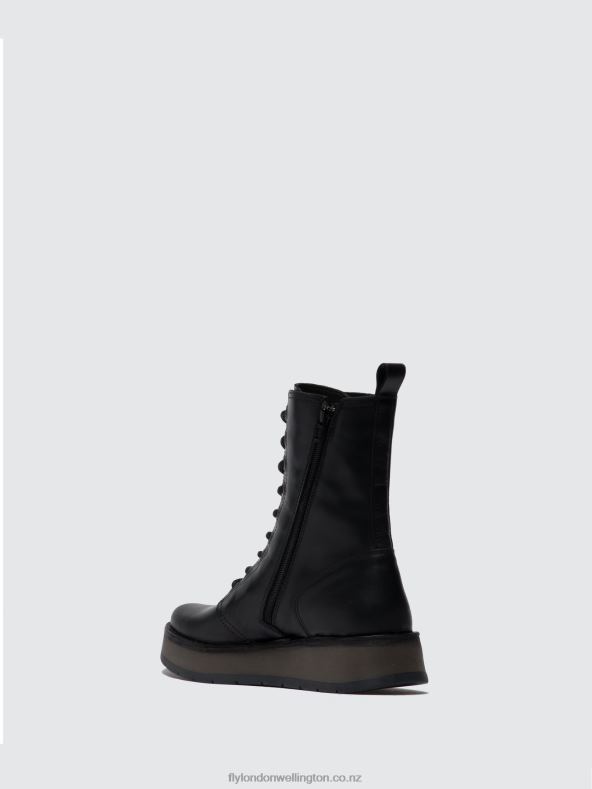Women Fly London RUG BLACK Lace-up Ankle Boots RAMI043 0B6X4250