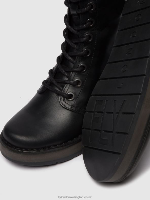 Women Fly London RUG BLACK Lace-up Ankle Boots RAMI043 0B6X4250