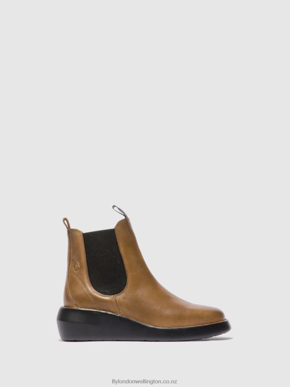 Women Fly London RUG CAMEL Chelsea Ankle Boots BETY502 0B6X4233