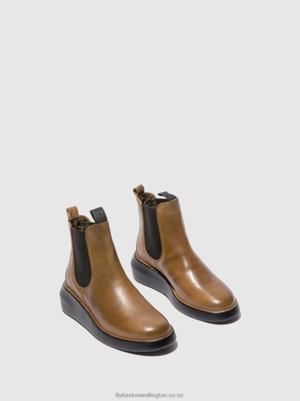 Women Fly London RUG CAMEL Chelsea Ankle Boots BETY502 0B6X4233