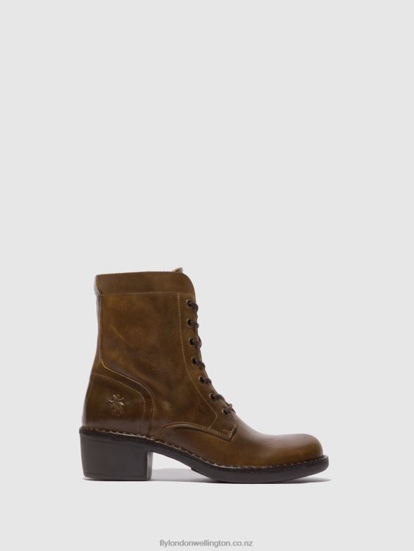 Women Fly London RUG CAMEL Lace-up Ankle Boots MILU044 0B6X4194