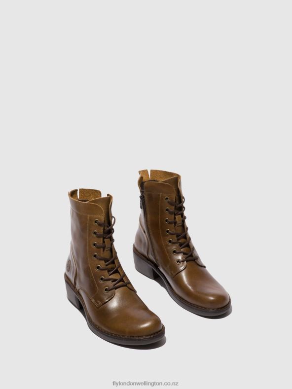 Women Fly London RUG CAMEL Lace-up Ankle Boots MILU044 0B6X4194