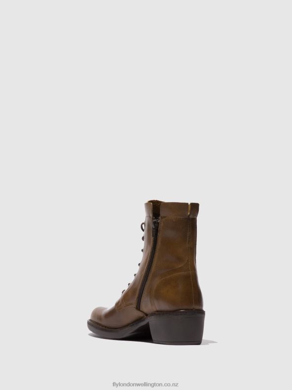 Women Fly London RUG CAMEL Lace-up Ankle Boots MILU044 0B6X4194