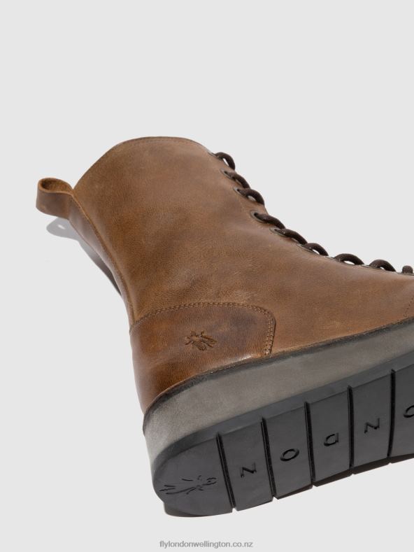 Women Fly London RUG CAMEL Lace-up Ankle Boots RAMI043 0B6X4244