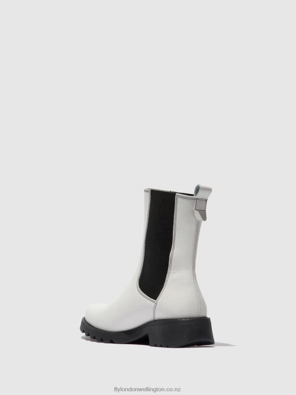 Women Fly London RUG OFFWHITE (BLACK) Chelsea Ankle Boots REIN795 0B6X4217