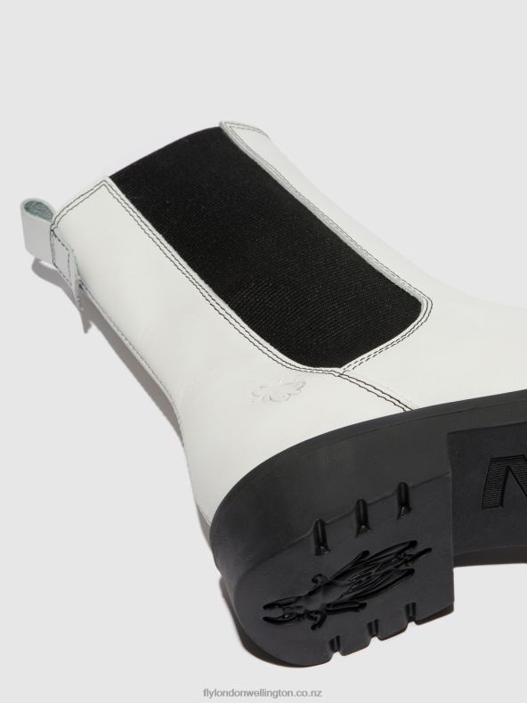 Women Fly London RUG OFFWHITE (BLACK) Chelsea Ankle Boots REIN795 0B6X4217