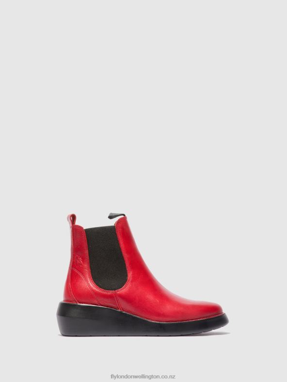 Women Fly London RUG RED Chelsea Ankle Boots BETY502 0B6X4230