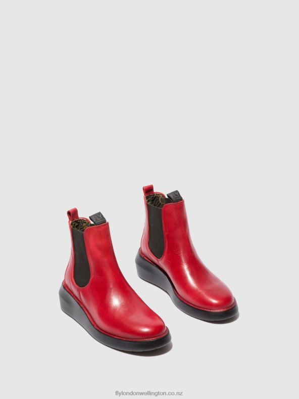 Women Fly London RUG RED Chelsea Ankle Boots BETY502 0B6X4230