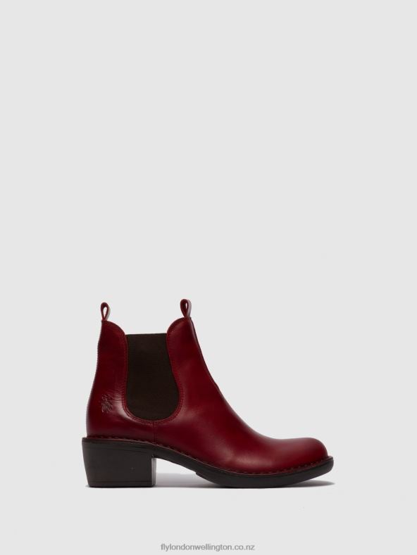 Women Fly London RUG RED Chelsea Ankle Boots MEME030 0B6X4256