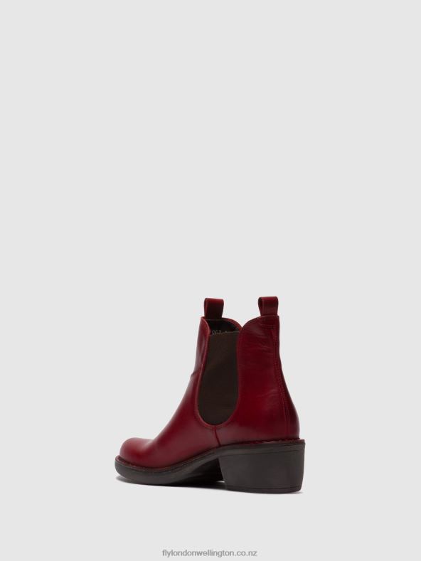 Women Fly London RUG RED Chelsea Ankle Boots MEME030 0B6X4256