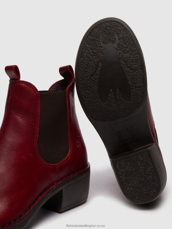 Women Fly London RUG RED Chelsea Ankle Boots MEME030 0B6X4256