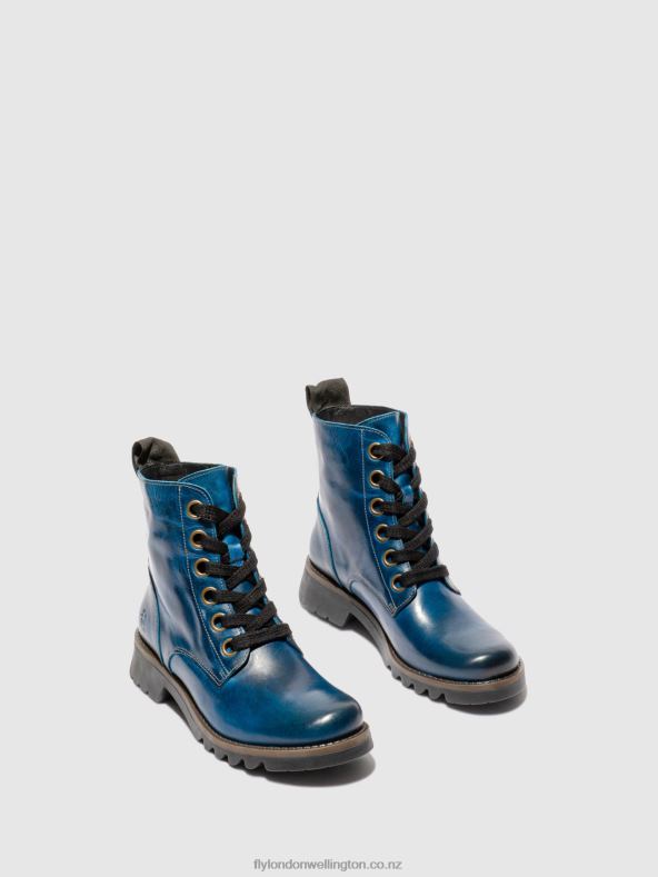 Women Fly London RUG ROYAL BLUE Lace-up Ankle Boots RAGI539 0B6X4193