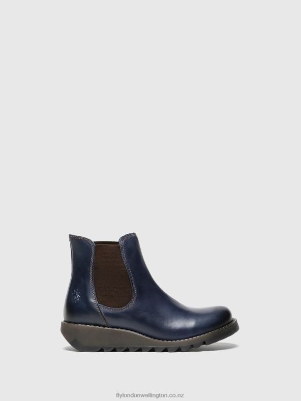 Women Fly London SALV BLUE Chelsea Ankle Boots 0B6X4278