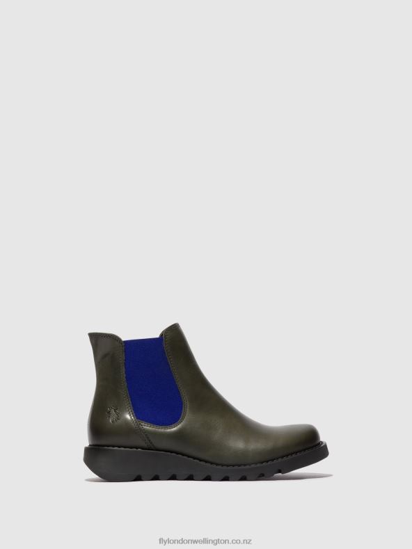 Women Fly London SALV DIESEL (BLUE ELASTIC) Chelsea Ankle Boots 0B6X4118