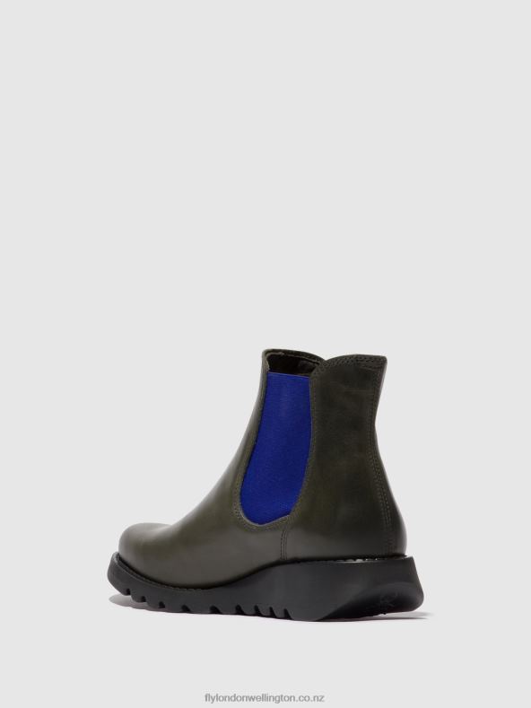 Women Fly London SALV DIESEL (BLUE ELASTIC) Chelsea Ankle Boots 0B6X4118
