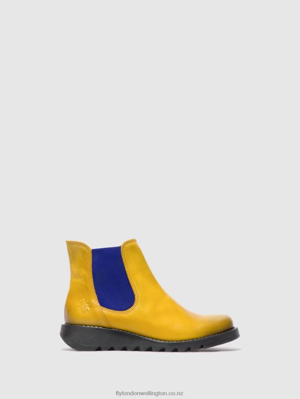 Women Fly London SALV RUG MUSTARD (BLUE ELASTIC) Chelsea Ankle Boots 0B6X4178