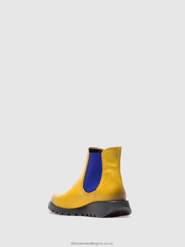 Women Fly London SALV RUG MUSTARD (BLUE ELASTIC) Chelsea Ankle Boots 0B6X4178