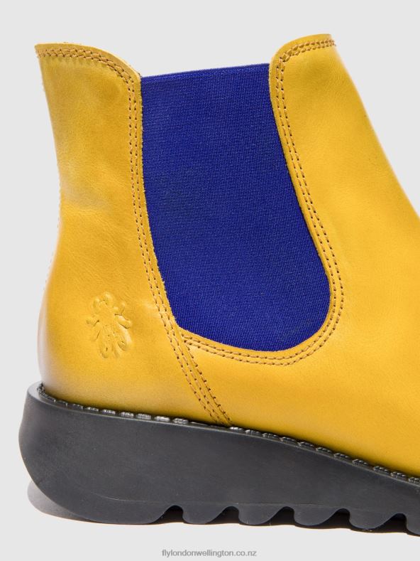 Women Fly London SALV RUG MUSTARD (BLUE ELASTIC) Chelsea Ankle Boots 0B6X4178
