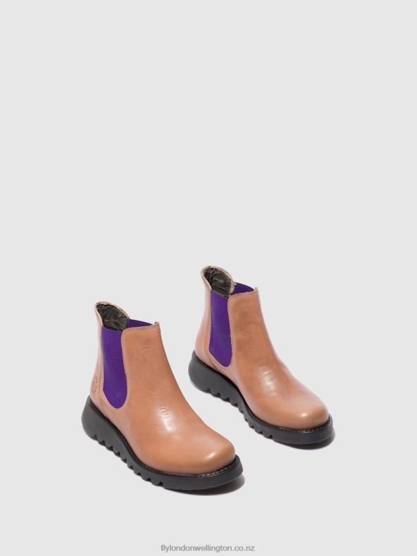 Women Fly London SALV RUG ROSE (VIOLET ELASTIC) Chelsea Ankle Boots 0B6X4177