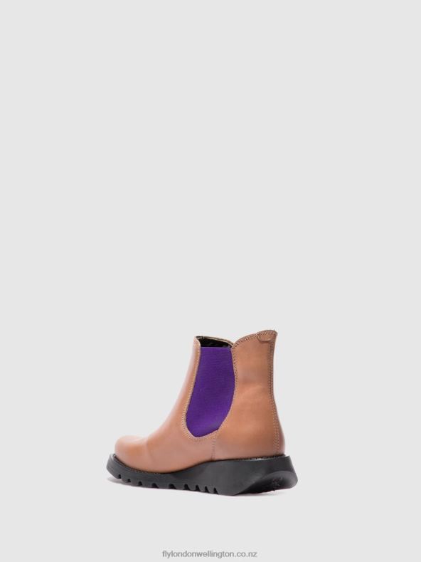 Women Fly London SALV RUG ROSE (VIOLET ELASTIC) Chelsea Ankle Boots 0B6X4177
