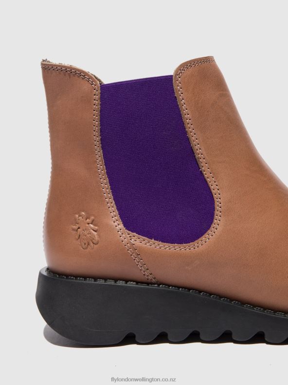 Women Fly London SALV RUG ROSE (VIOLET ELASTIC) Chelsea Ankle Boots 0B6X4177