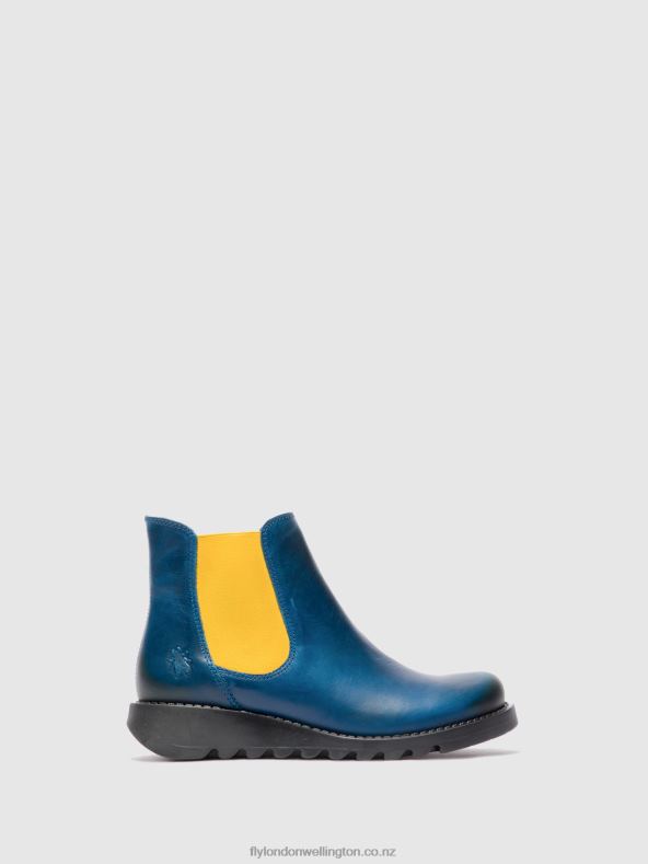 Women Fly London SALV RUG ROYAL BLUE (MUSTARD ELASTIC) Chelsea Ankle Boots 0B6X4214