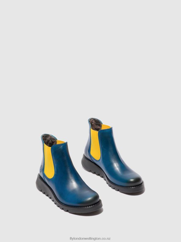 Women Fly London SALV RUG ROYAL BLUE (MUSTARD ELASTIC) Chelsea Ankle Boots 0B6X4214