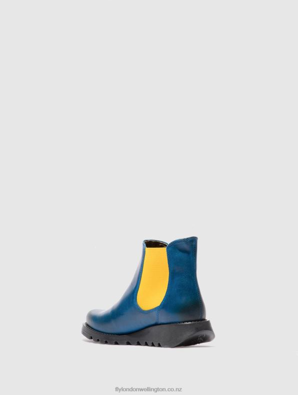 Women Fly London SALV RUG ROYAL BLUE (MUSTARD ELASTIC) Chelsea Ankle Boots 0B6X4214