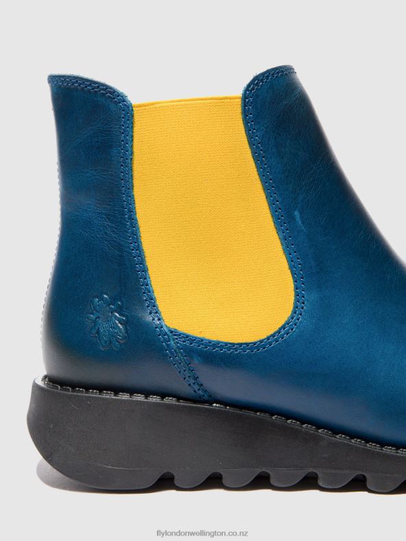 Women Fly London SALV RUG ROYAL BLUE (MUSTARD ELASTIC) Chelsea Ankle Boots 0B6X4214